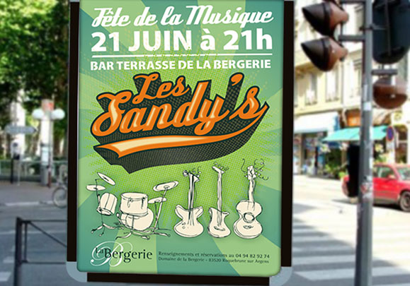 Affiche Fte de la musique Restaurant La Bergerie